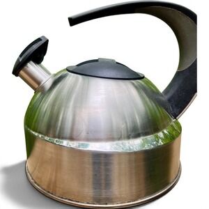 Vintage Chantal Landmark Stainless Steel Whistling Tea Kettle Stovetop Teapot